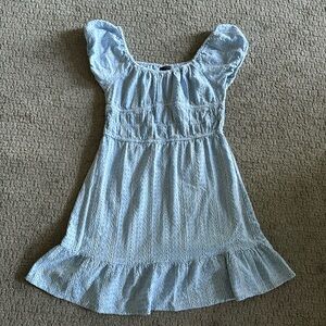 Blue Off the Shoulder Dress